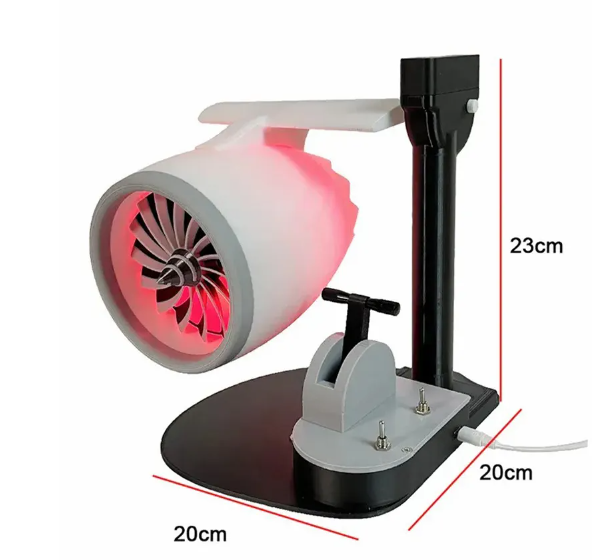 Turboventilador de mesa engenhosamente estilo turbina de avião